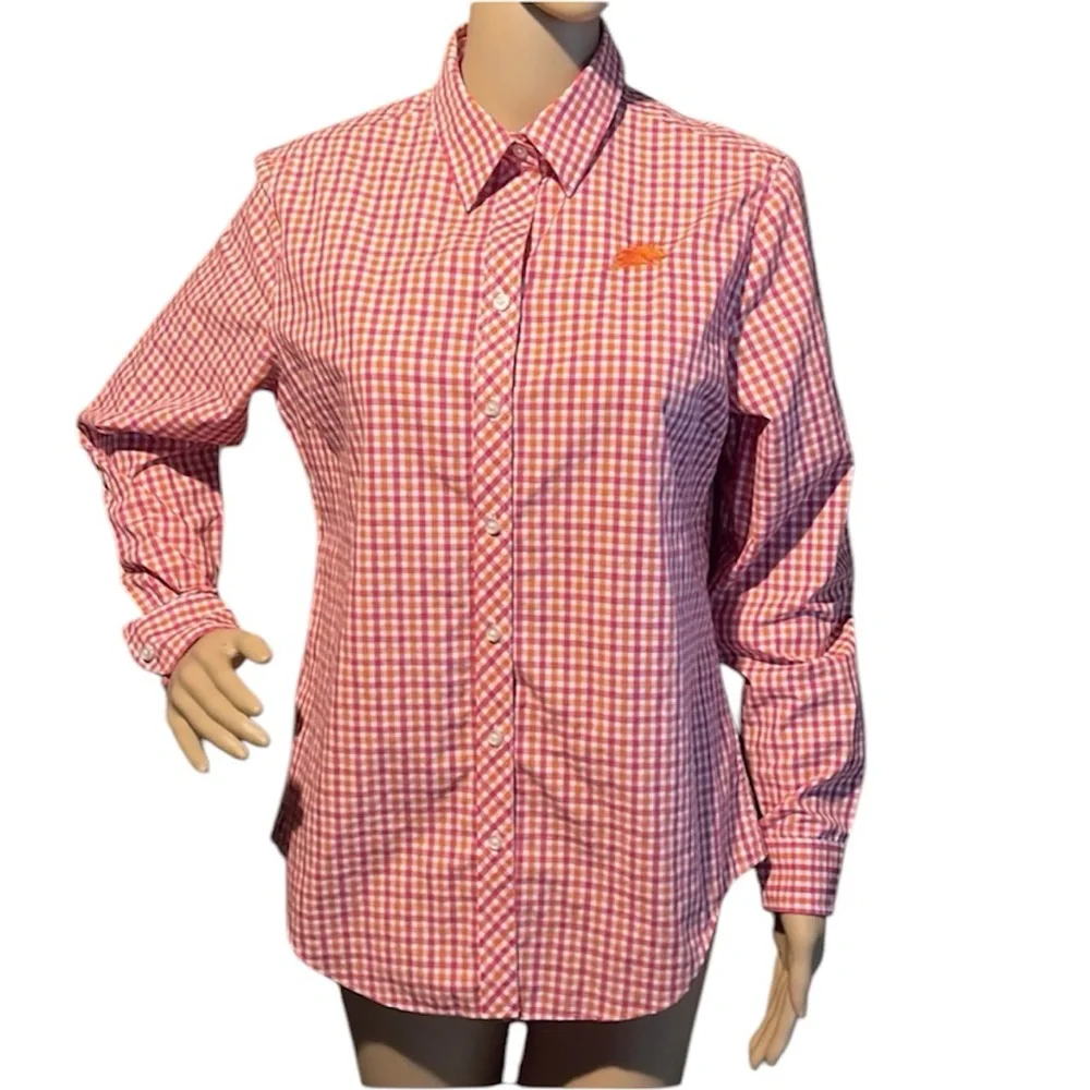๐ฐBOGO FREE Checked Button Down Top with Embroidered Horse Emblem - Picture 1 of 8